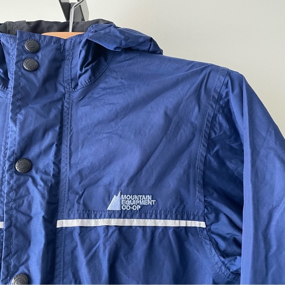 Vintage Sportif MEC Boys Reflective Rain Jacket Children’s Youth Blue - Picture 8 of 10